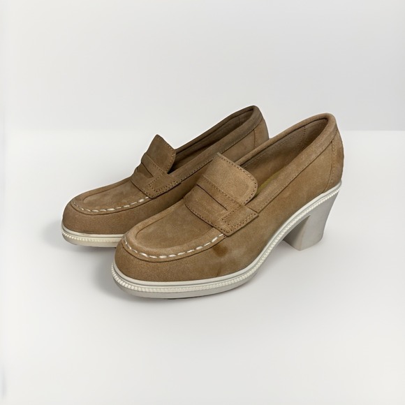No Parking Shoes - Womens Suede Heeled Loafers Size 6.5 B